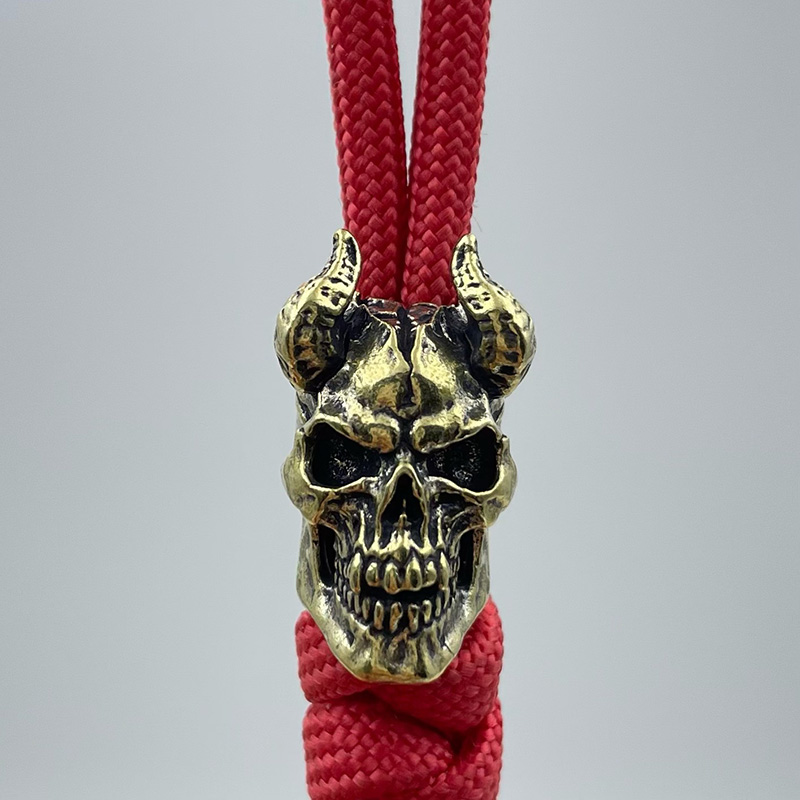 Outdoor Furniture Diy - Brass Horned Skull Head Knife Bead