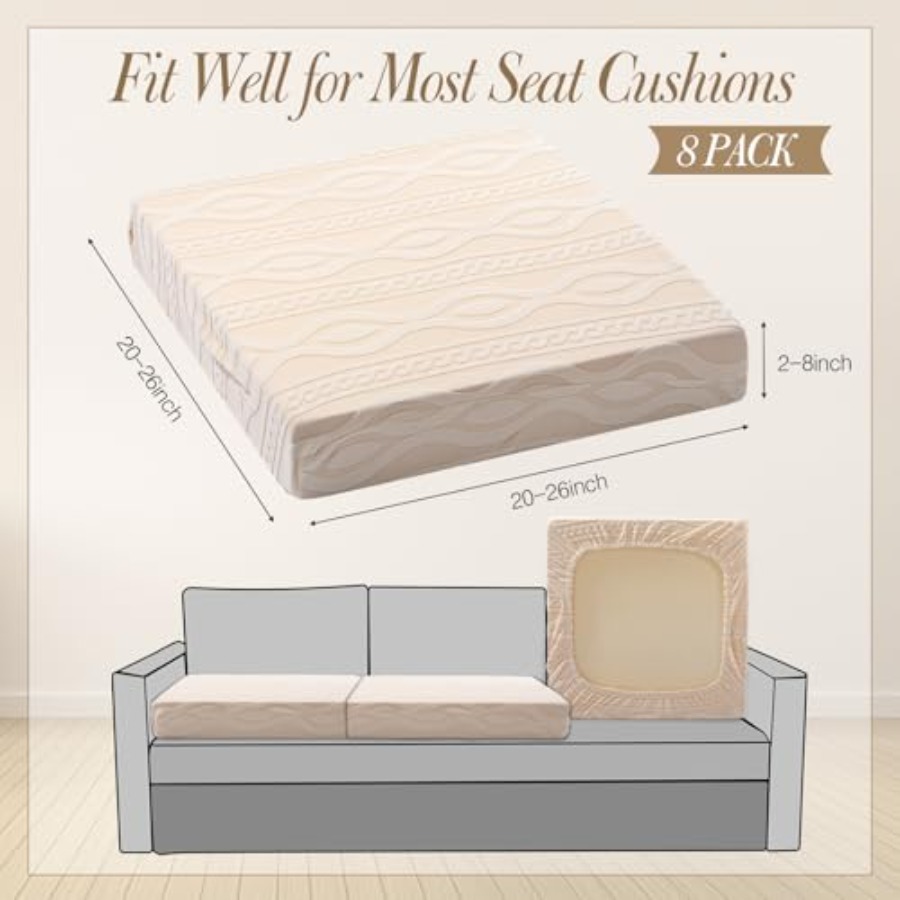 8Pcs Stretch Patio Cushion Cov - Outdoor Furniture Cushion avis et prix