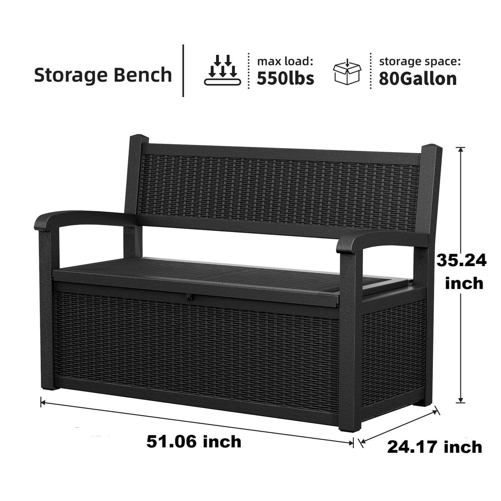 80 Gallon Outdoor Storage Benc - Outdoor Furniture Cushion avis et prix