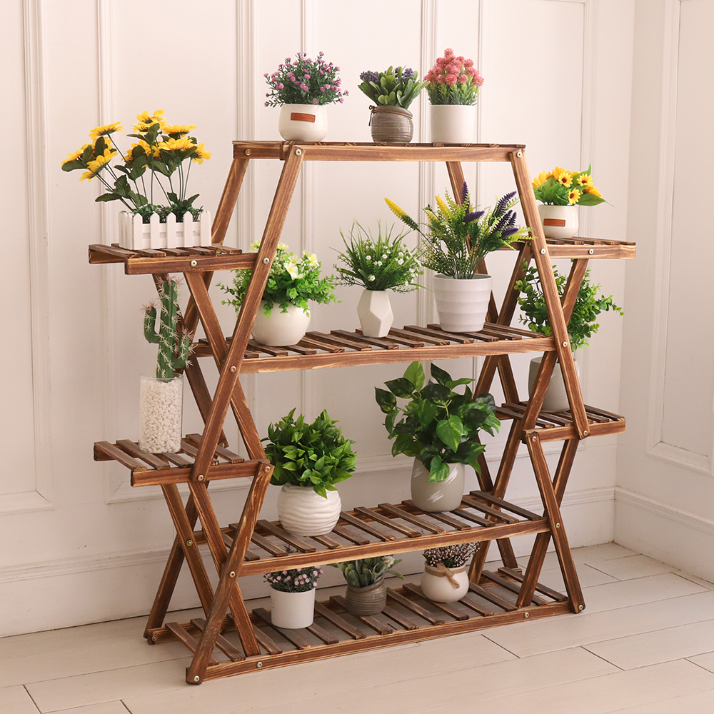 Large Triangular Wood Plant St - Outdoor Furniture Luxury avis et prix