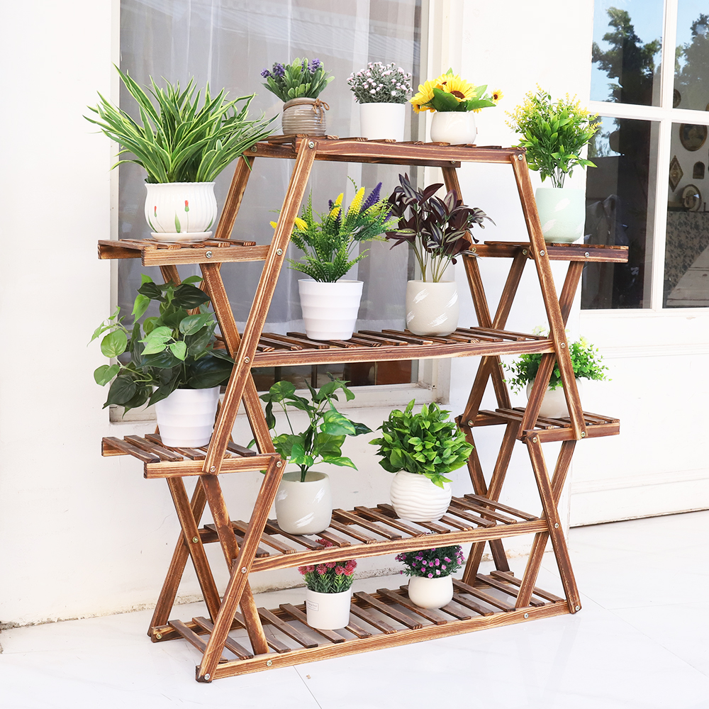 Large Triangular Wood Plant St - Outdoor Furniture Luxury avis et prix