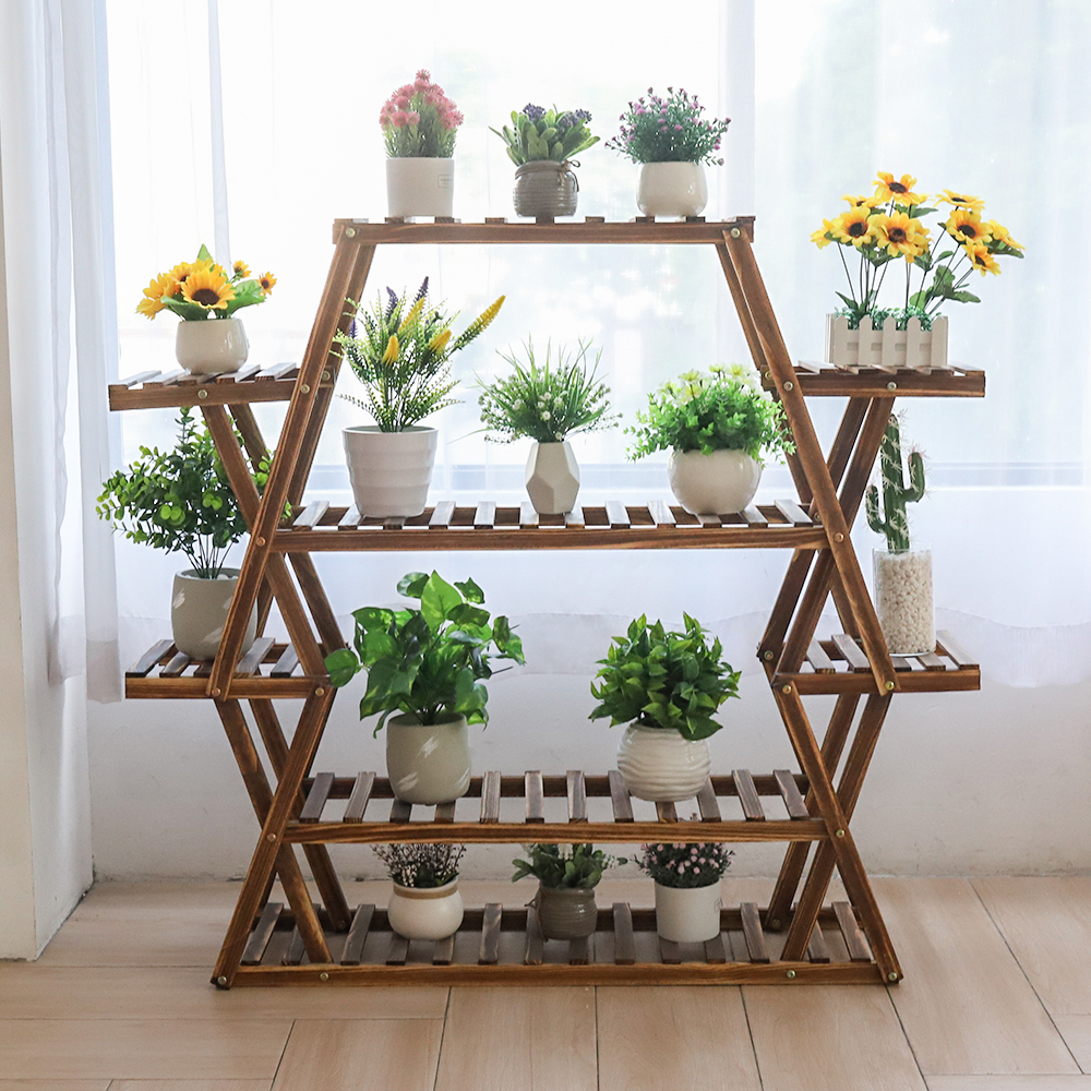 Large Triangular Wood Plant St - Outdoor Furniture Luxury avis et prix