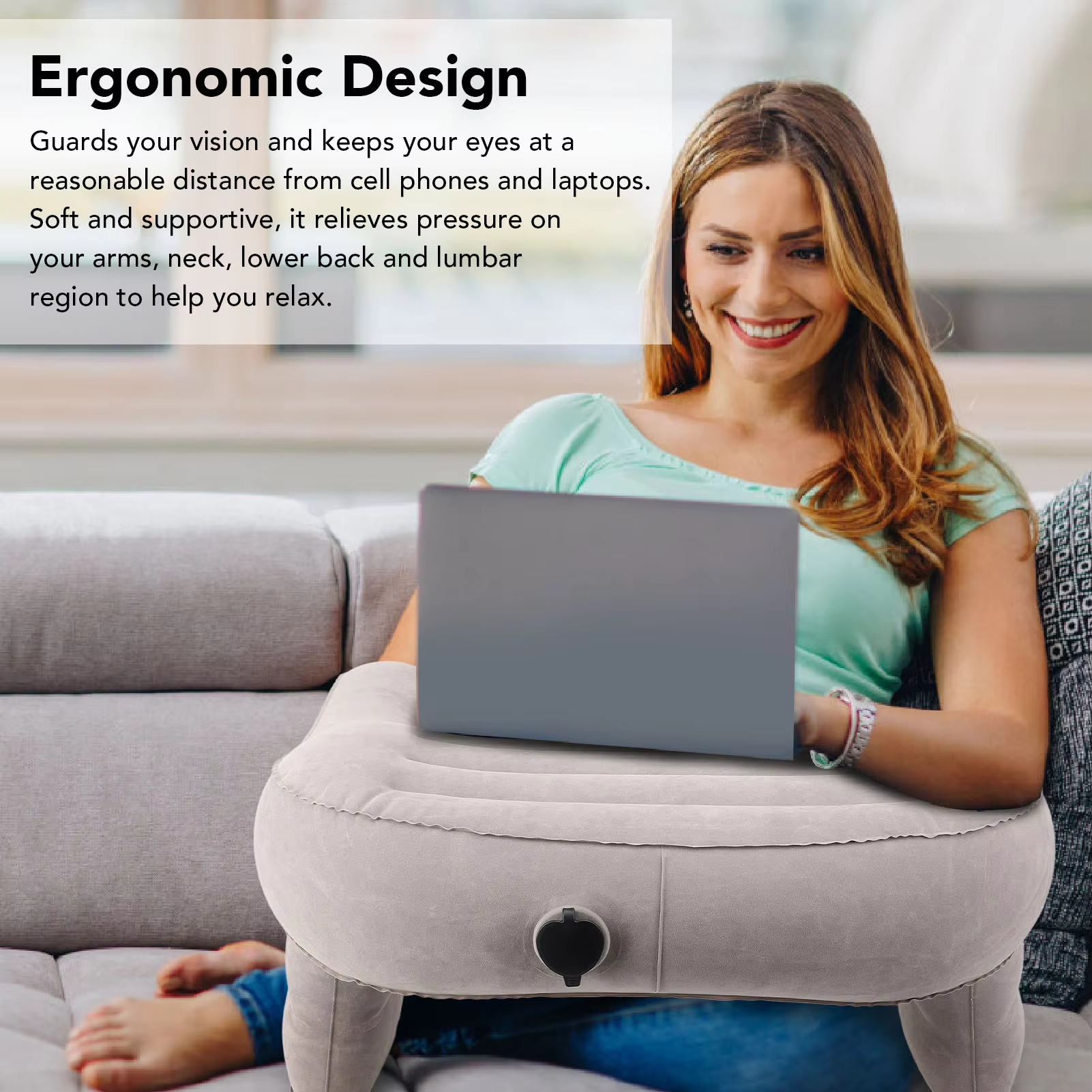 Inflatable Lap Desk Pillow Inf - Outdoor Furniture Cushion avis et prix