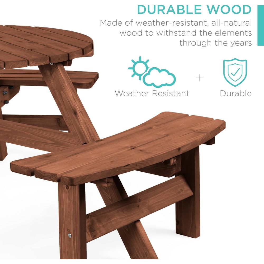 6-Person Circular Outdoor Wood - Outdoor Furniture Diy avis et prix