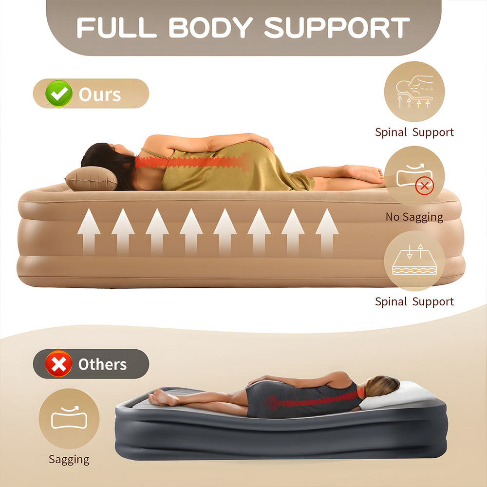Queen Air Mattress with Built  - Outdoor Furniture Luxury avis et prix