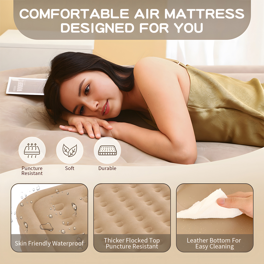 Queen Air Mattress with Built  - Outdoor Furniture Luxury avis et prix