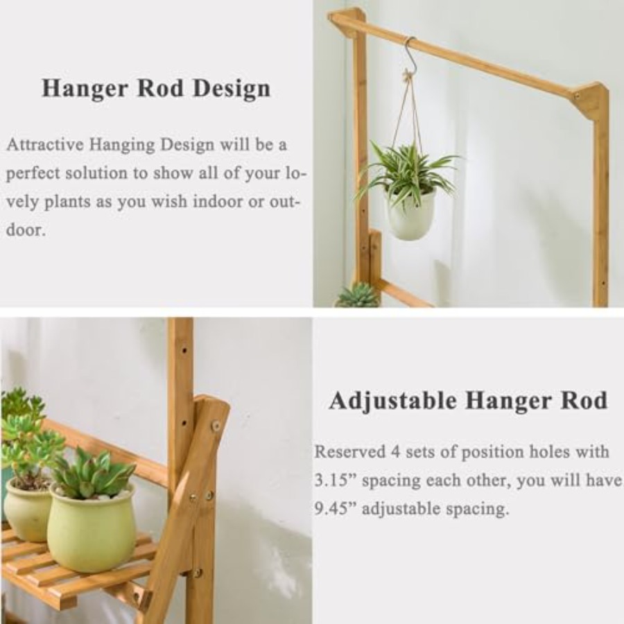 Bamboo 3-Tier Hanging Plant St - Outdoor Furniture Luxury avis et prix