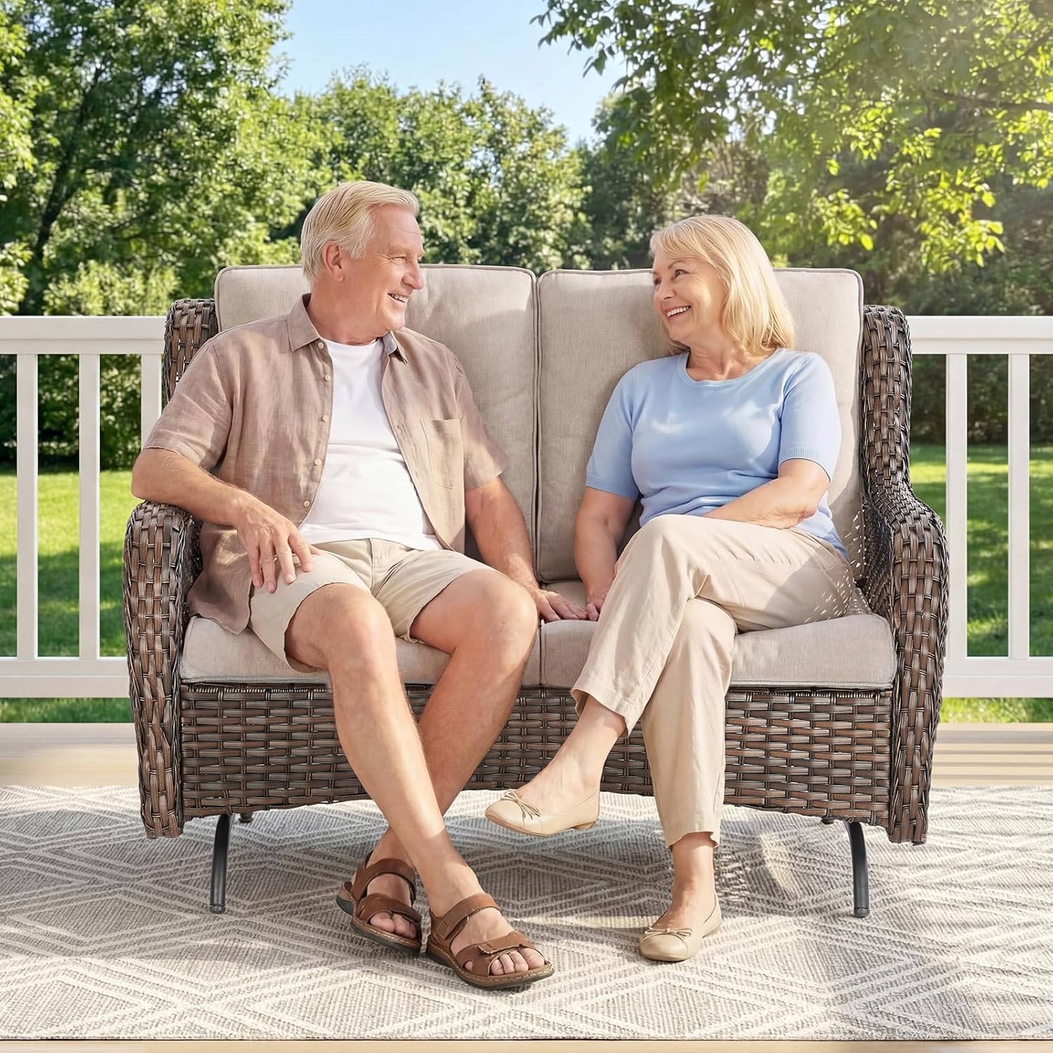 Patio Loveseat Sofa, Outdoor W - Outdoor Furniture Luxury avis et prix
