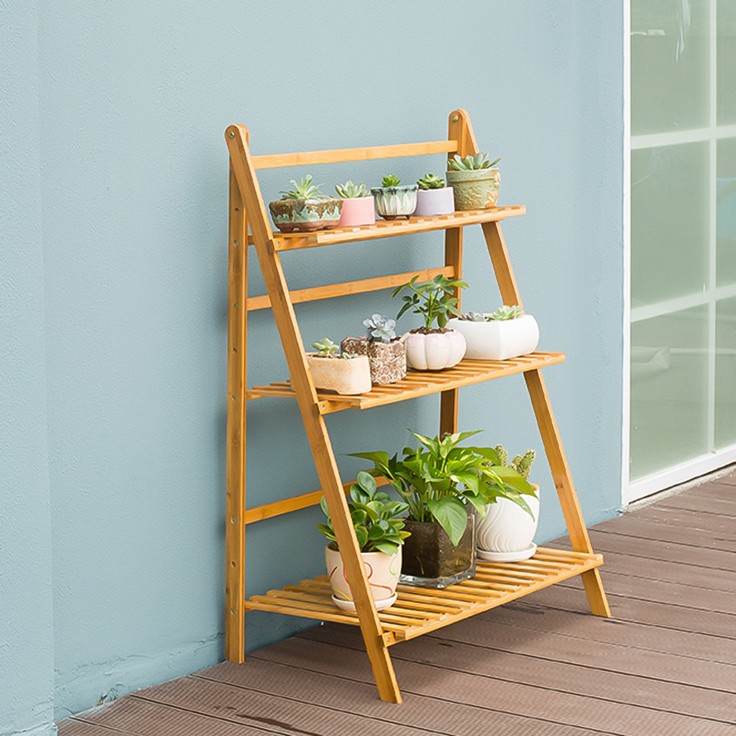 3 TiersBamboo Ladder Plant Sta - Outdoor Furniture Luxury avis et prix