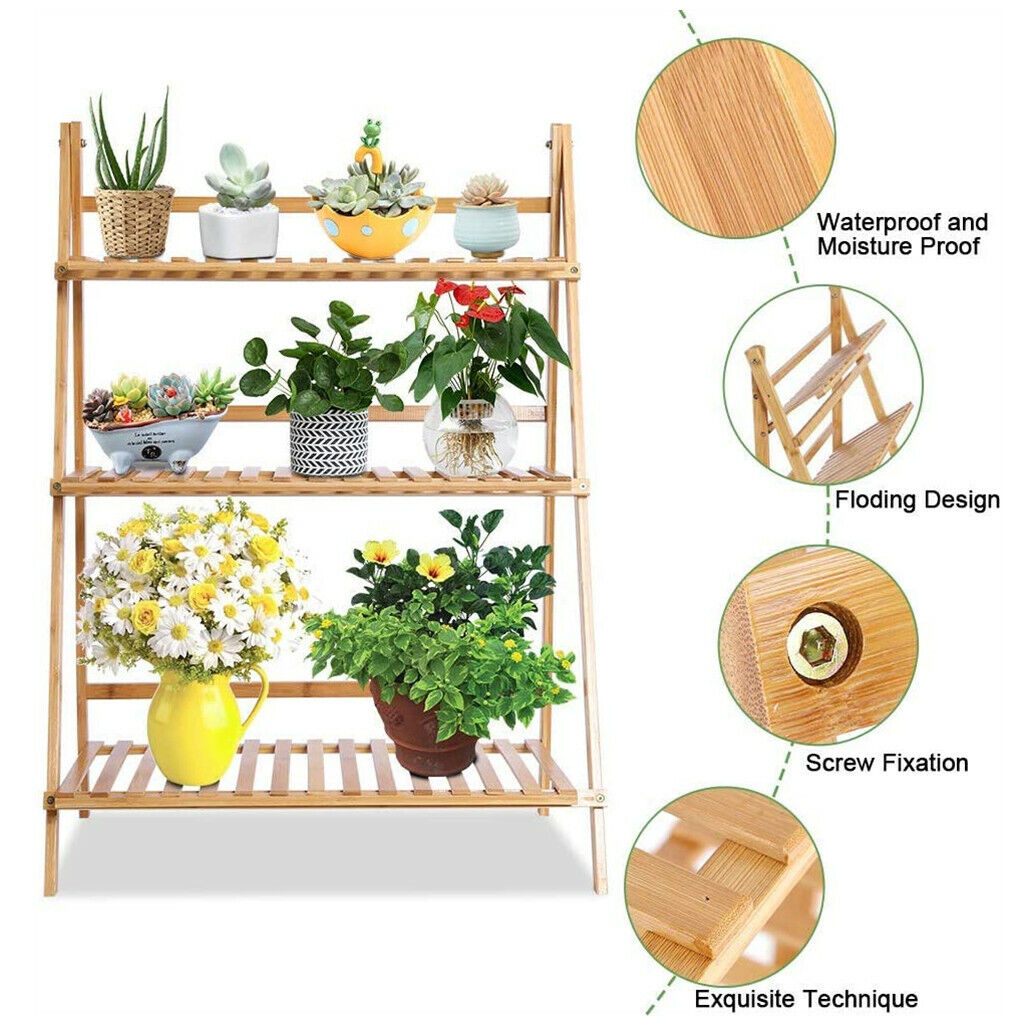 3 TiersBamboo Ladder Plant Sta - Outdoor Furniture Luxury avis et prix
