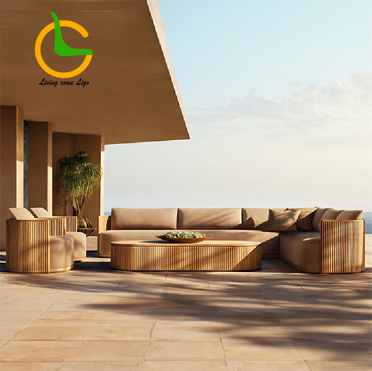 Luxury L-shaped Teak Wood Outd - Outdoor Furniture Luxury avis et prix